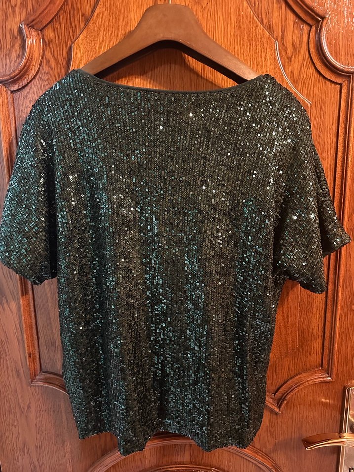 H&M Marka, Yeşil Payetli Bluz - Görsel 2