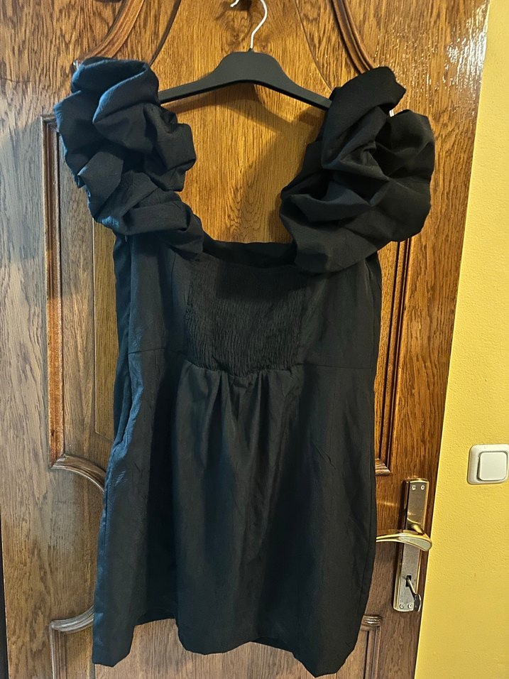 H&M Marka, Siyah Straplez Midi Elbise - Görsel 2