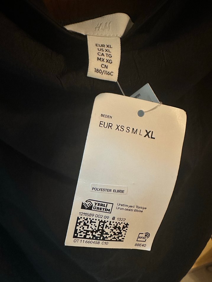 H&M Marka, Siyah Straplez Midi Elbise - Görsel 3