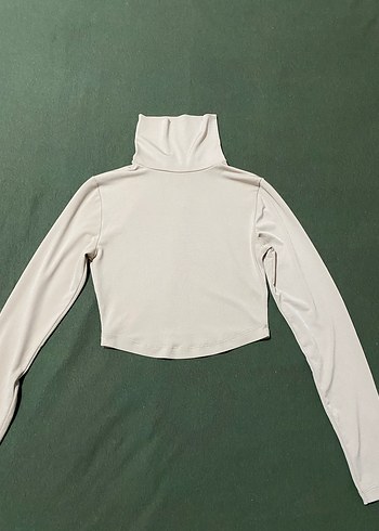 Diğer Krem rengi Boğazlı Uzun Kollu Kadın Sweatshirt