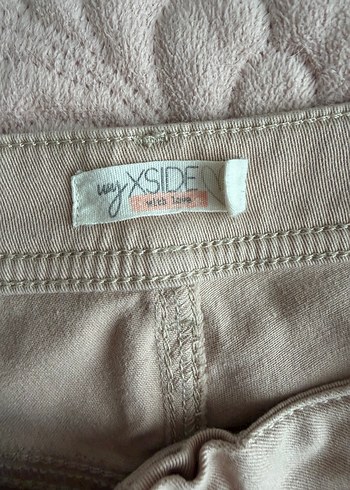 Bej Kadın Keten Kumaş Pantolon XSIDE esnek - Görsel 2