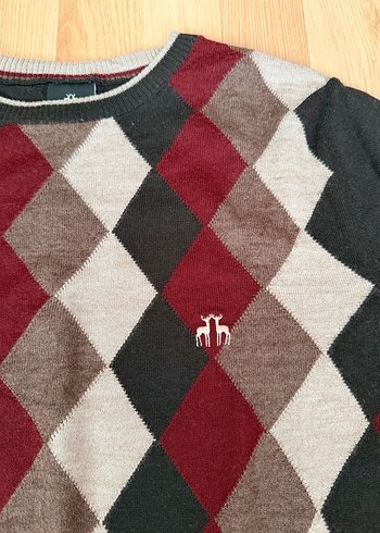 Bordo Desenli Erkek Triko Kazak - Görsel 2