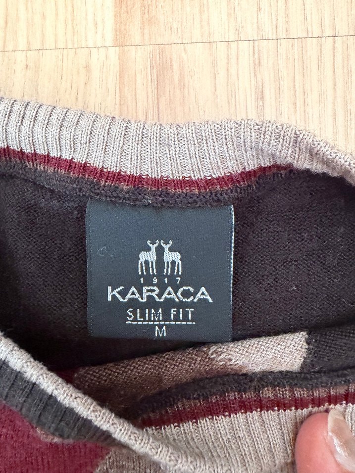 Bordo Desenli Erkek Triko Kazak - Görsel 3