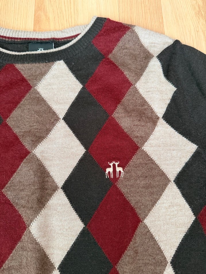 Bordo Desenli Erkek Triko Kazak - Görsel 2