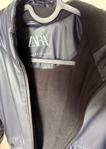 Kız Çocuk  Lacivert  su geçirmez yağmurluk kaban  mont Zara - Görsel 3