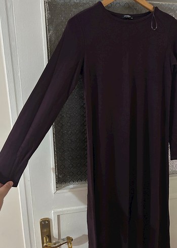 Mor Uzun Kollu Salaş Kadın Elbise - Görsel 2