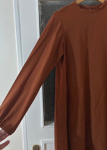 Kiremit rengi kadın tunik. - Görsel 2