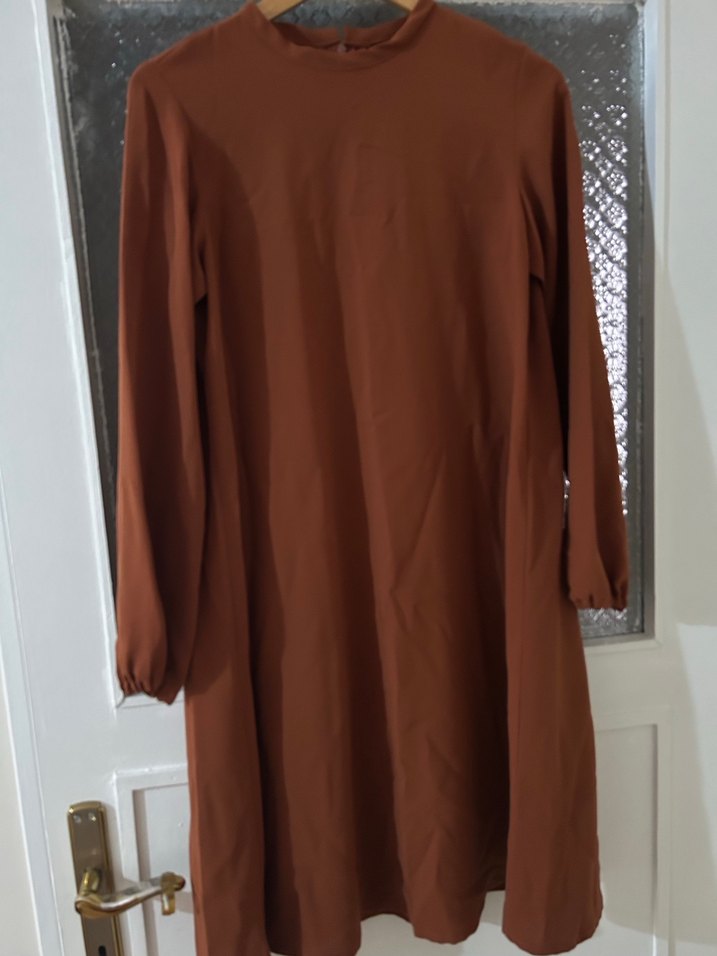 Kiremit rengi kadın tunik. - Görsel 3