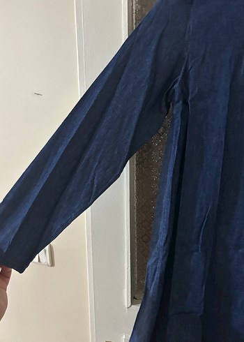 Lacivert Uzun Kot Kadın Tunik - Görsel 2