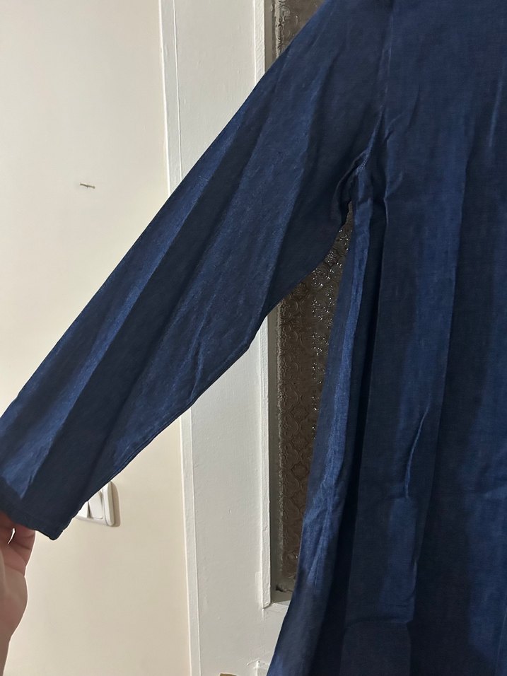 Lacivert Uzun Kot Kadın Tunik - Görsel 2