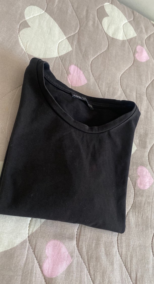 Zara Kadın Siyah T-shirt - Görsel 2