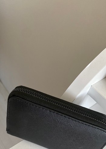 Siyah Deri Parisian Fermuarlı Kadın Cüzdanı - Görsel 2