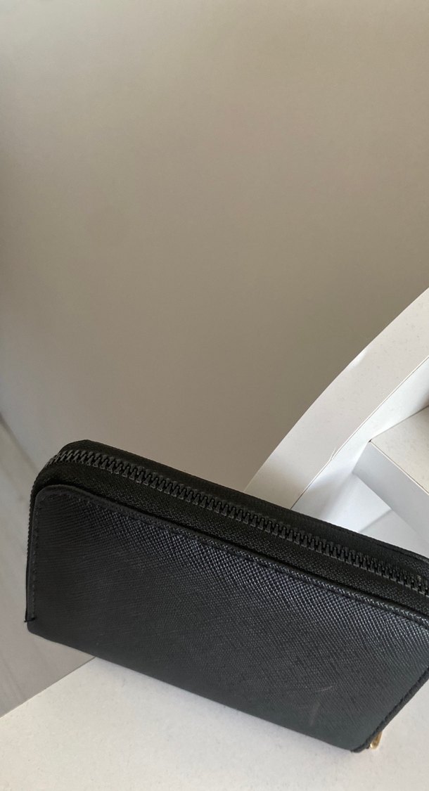 Siyah Deri Parisian Fermuarlı Kadın Cüzdanı - Görsel 2