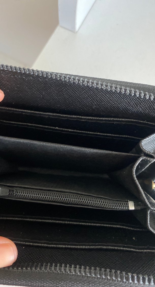 Siyah Deri Parisian Fermuarlı Kadın Cüzdanı - Görsel 3