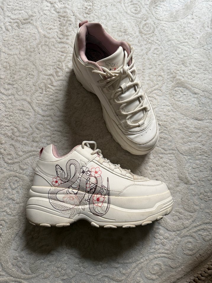 Bershka Beyaz Platform Desenli Spor Ayakkabı 41 - Görsel 2