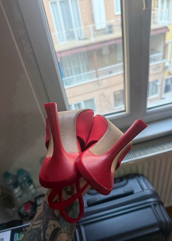 Kırmızı Stiletto Topuklu Kadın Ayakkabı 41 - Görsel 3