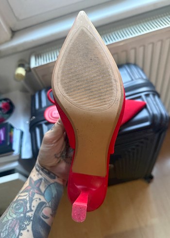 Kırmızı Stiletto Topuklu Kadın Ayakkabı 41 - Görsel 4