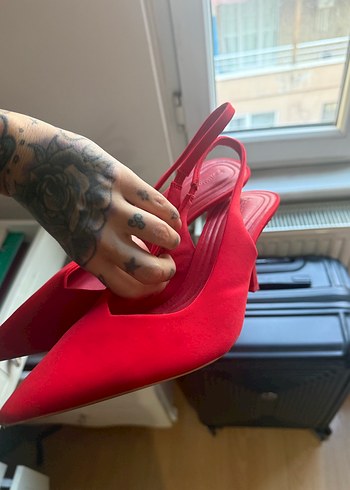 Kırmızı Stiletto Topuklu Kadın Ayakkabı 41 - Görsel 2