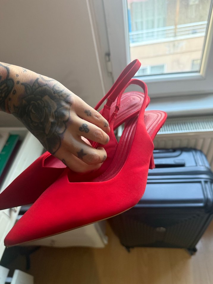 Kırmızı Stiletto Topuklu Kadın Ayakkabı 41 - Görsel 2