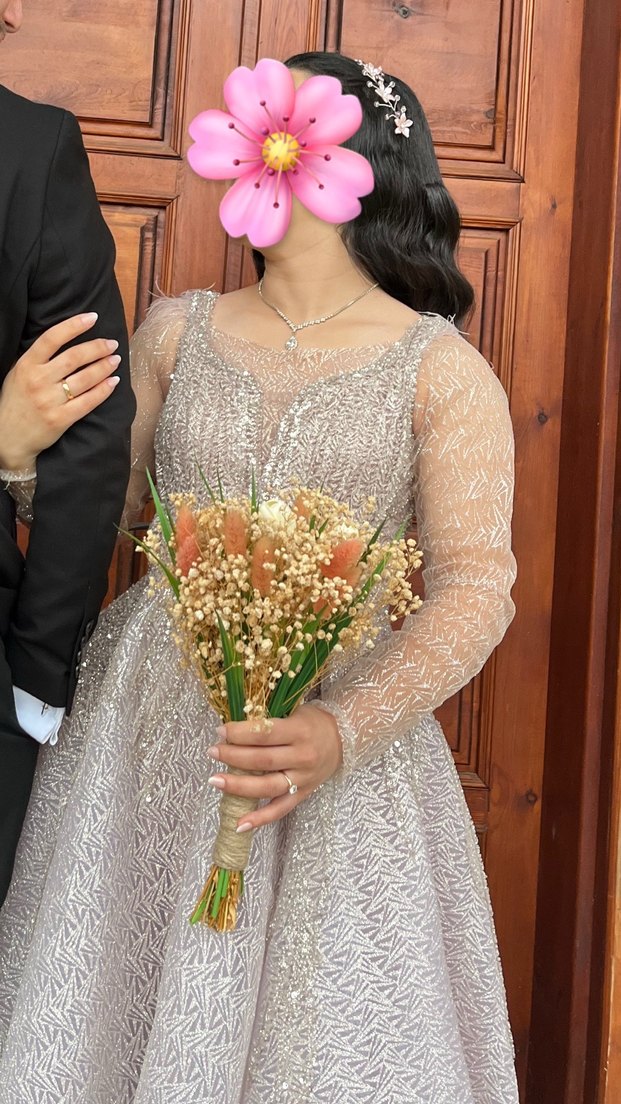 Uzun Kollu Dantel Detaylı Elbisesi - Görsel 2