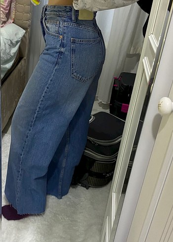 Düğmeli Bol Kesim Pantolon - Görsel 2