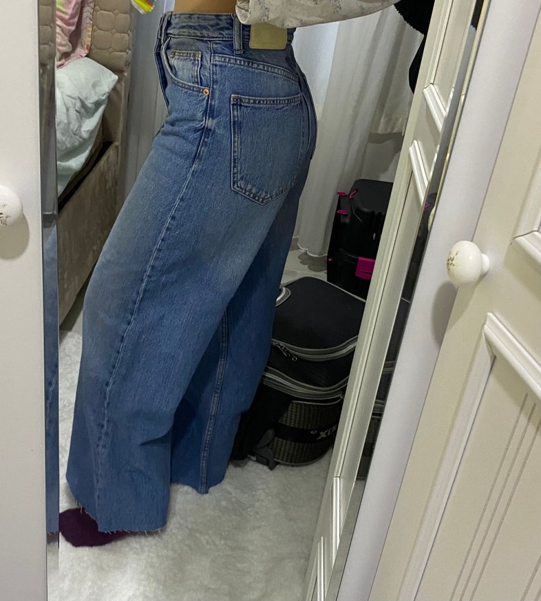 Düğmeli Bol Kesim Pantolon - Görsel 2