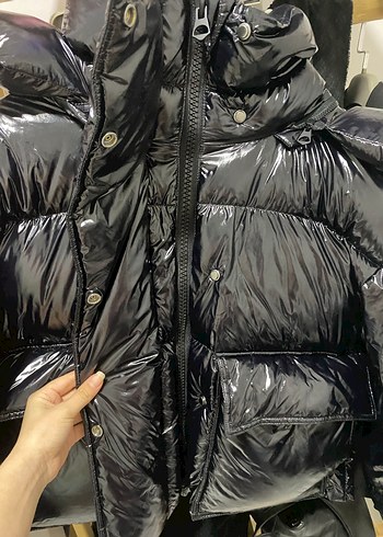 Siyah KParlak Kadın Mont - Görsel 2