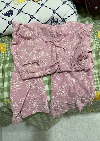 Dantel Detaylı Pembe Bohem Kadın Pantolon - Görsel 3