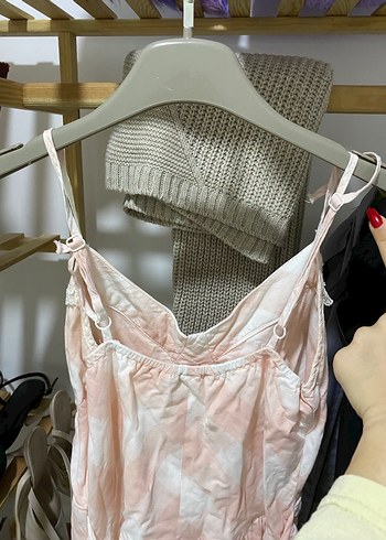 Pembe Midi Bohem V Yaka Elbise - Görsel 4