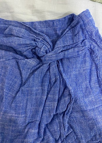 Mavi Keten şort - Görsel 2