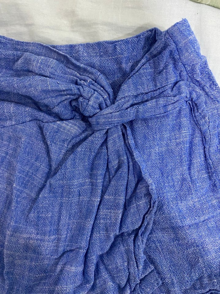 Mavi Keten şort - Görsel 2