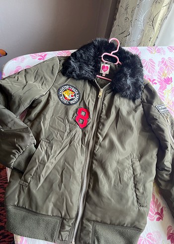 Koton bomber kürk yaka mont - Görsel 2