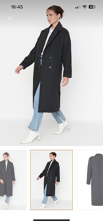 34 beden oversize kaşe kaban