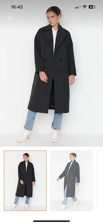 Trendyol & Milla 34 beden oversize kaşe kaban