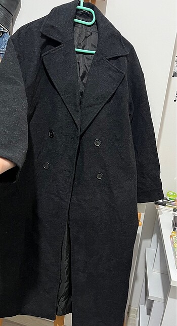 s Beden gri Renk 34 beden oversize kaşe kaban