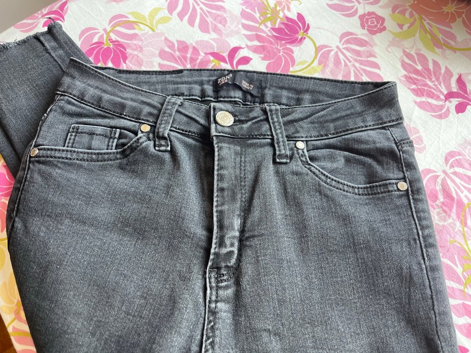 Siyah füme yüksek bel jean 34-36 - Görsel 2