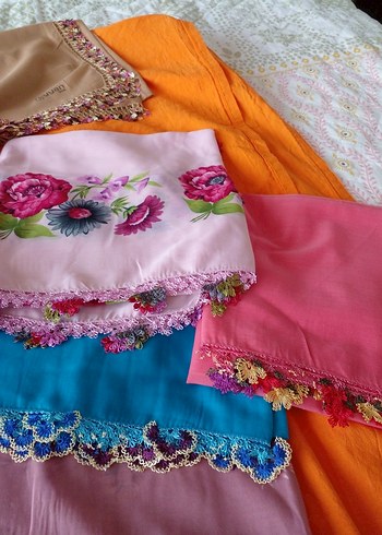 Çeyizlik namaz başörtüsü ve yazmalar iğne oyası başörtüler - Görsel 2