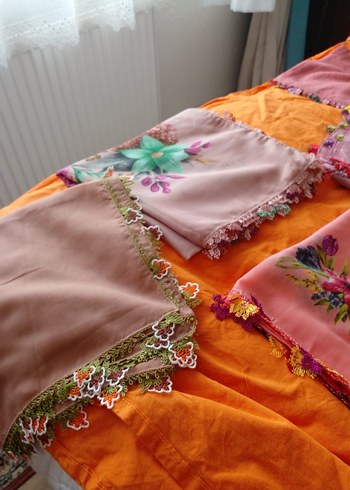 Çeyizlik namaz başörtüsü ve yazmalar iğne oyası başörtüler - Görsel 5