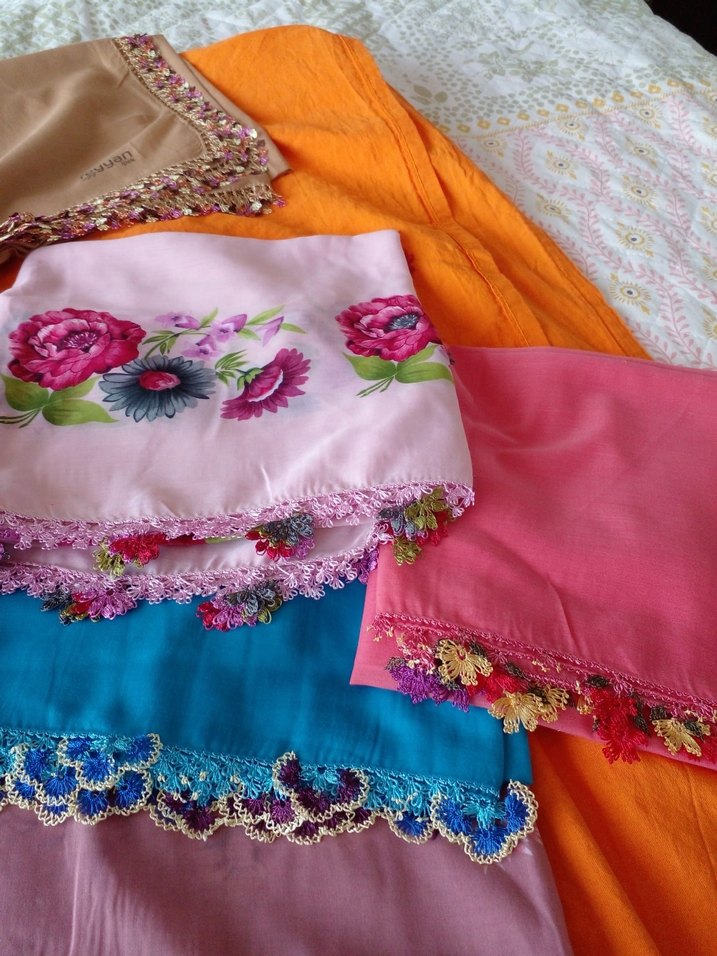 Çeyizlik namaz başörtüsü ve yazmalar iğne oyası başörtüler - Görsel 2