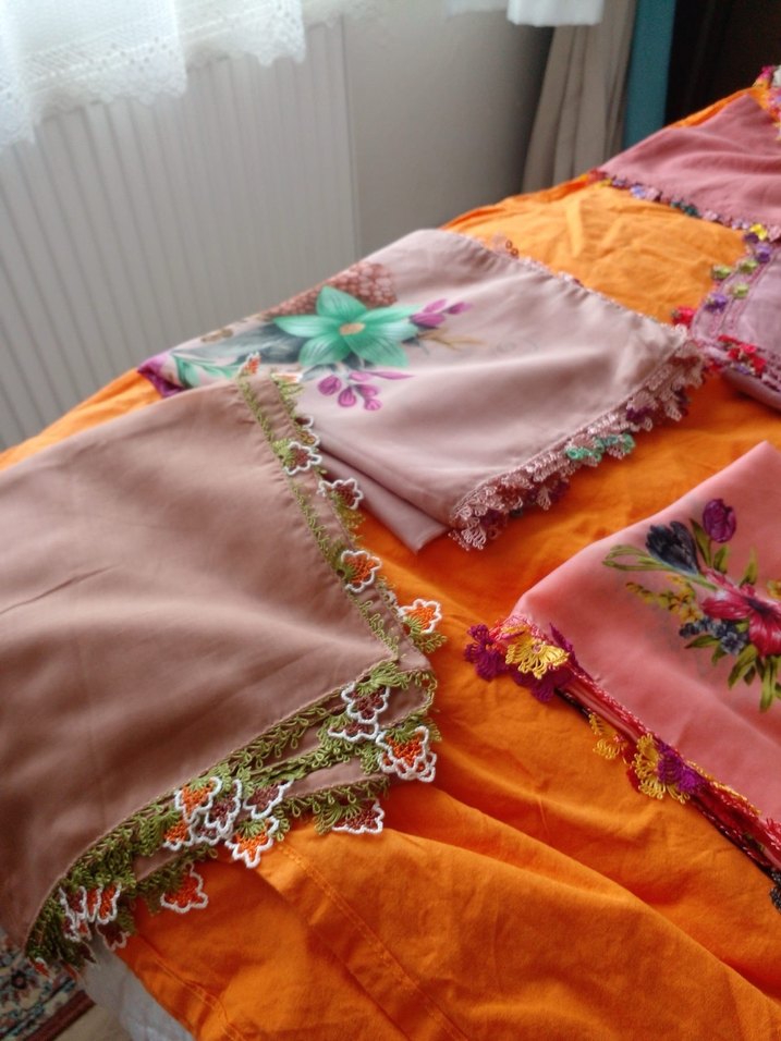 Çeyizlik namaz başörtüsü ve yazmalar iğne oyası başörtüler - Görsel 5