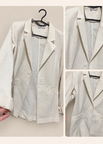 Zara Ekru Minimal Blazer Ceket
