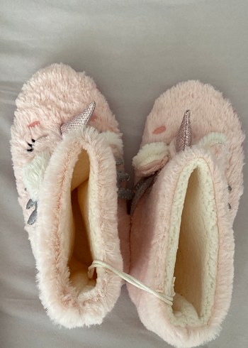 Kızlar için Pembe Kürklü Sıcak Ev Terliği - Görsel 5