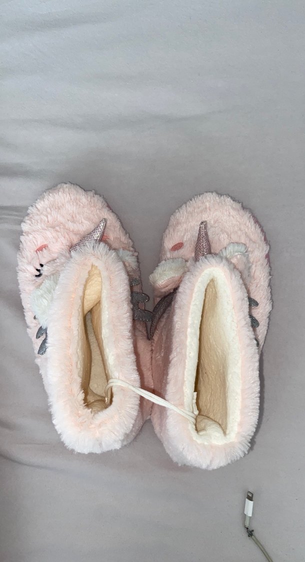 Kızlar için Pembe Kürklü Sıcak Ev Terliği - Görsel 4