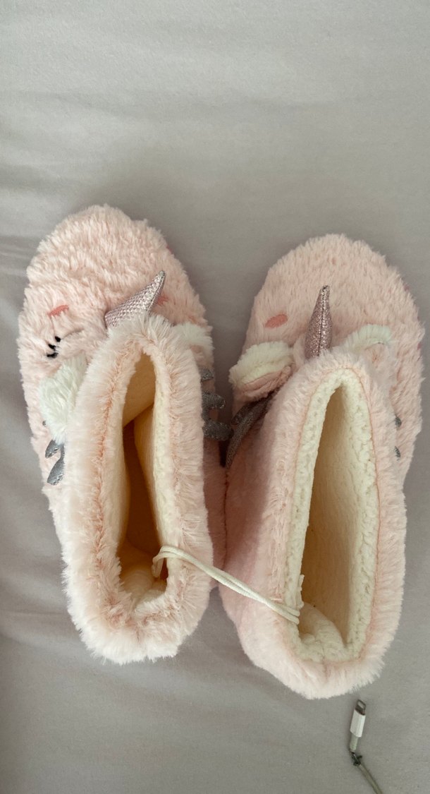 Kızlar için Pembe Kürklü Sıcak Ev Terliği - Görsel 5