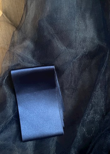 Lacivert biyeli gelin duvak seti kuşak eldiven duvak - Görsel 4