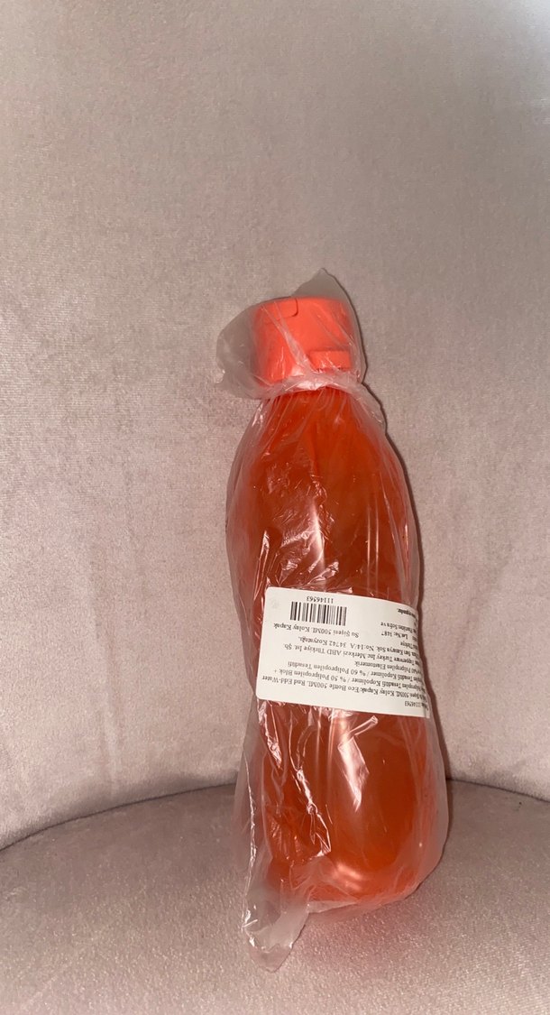 Turuncu Plastik Su Şişesi tupperware - Görsel 3