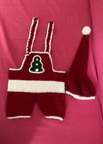 Nakışlı Kırmızı Bebek tulum yılbaşı - Görsel 3