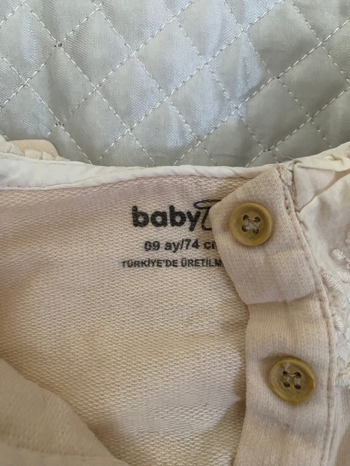 Nakışlı Beyaz Kız Çocuk Keten tulum - Görsel 2