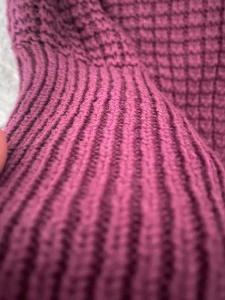 Bordo Örgü Kadın Triko Kazak - Görsel 2