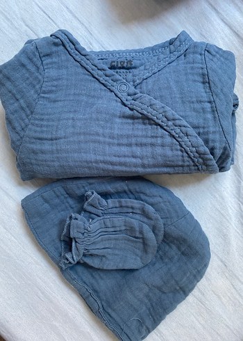 Zara Mavi Pamuklu Erkek Bebek Takımı